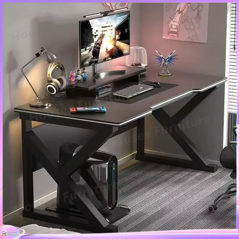 Desk Setup For Gaming - طاولة ألعاب معدنية سوداء من MDF