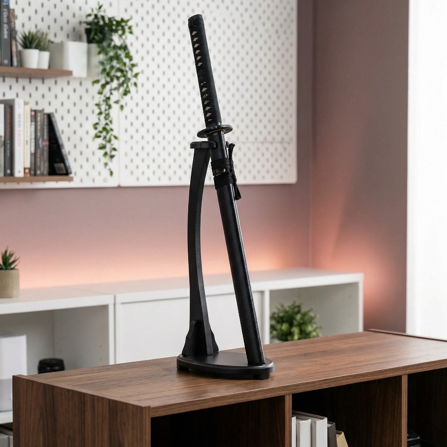 Desk Setup Shelf - حامل كاتانا عمودي، رف عرض للسيوف،