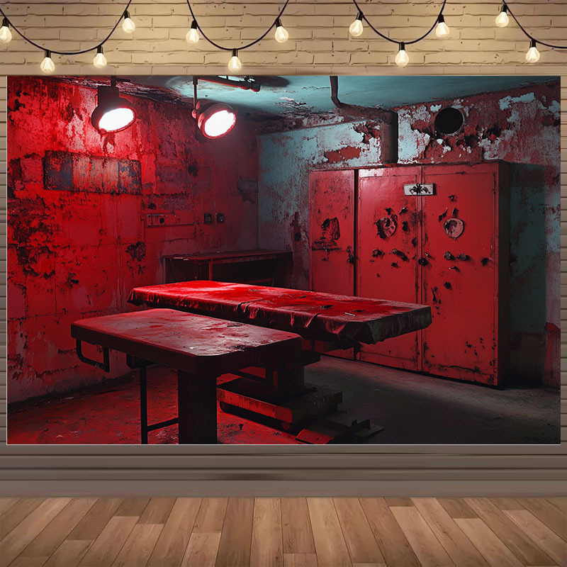 Desk Setup Background - قطعة واحدة من لافتة خلفية حمراء
