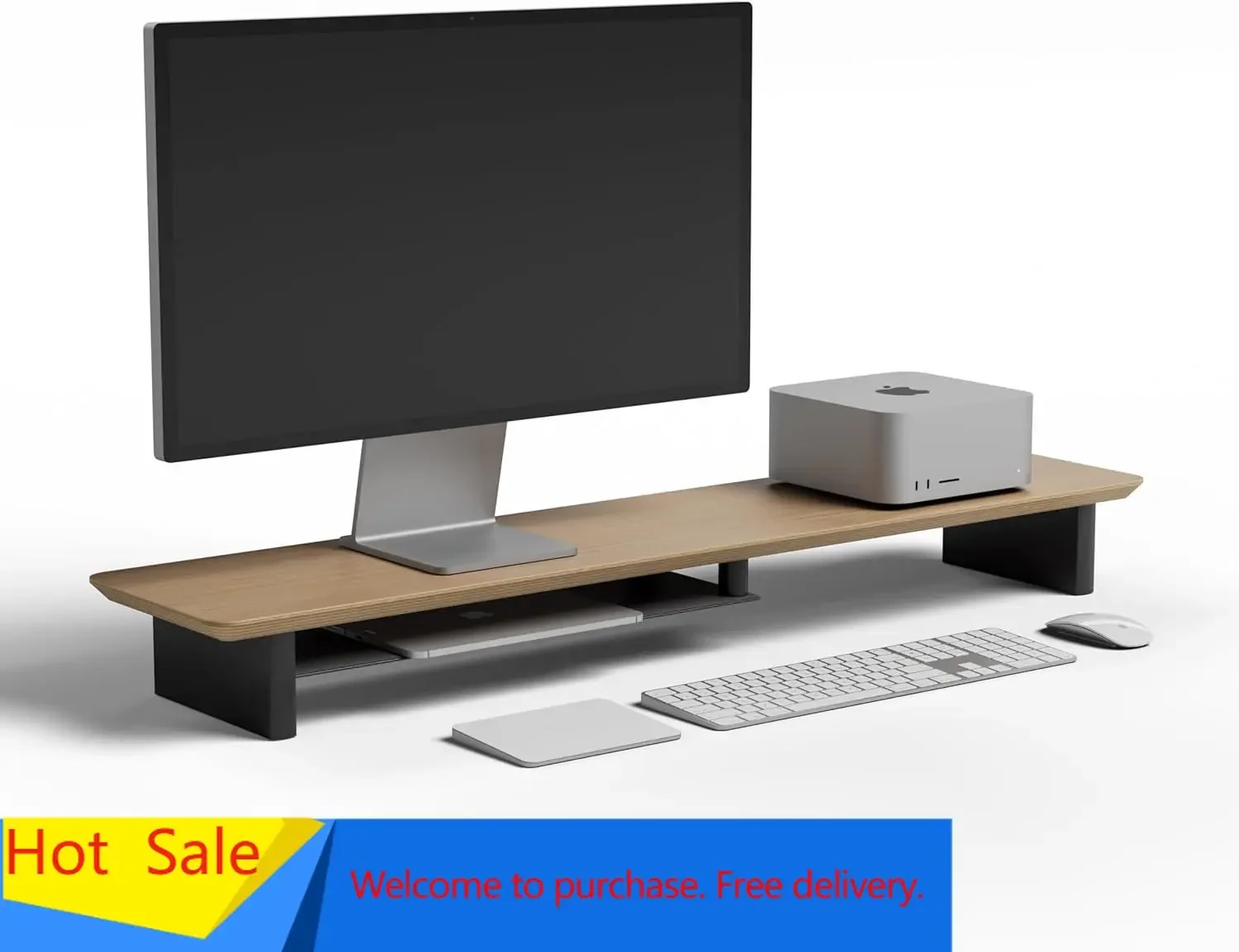 Desk Setup Oak - طاولة مكتب مريحة من طبقتين من