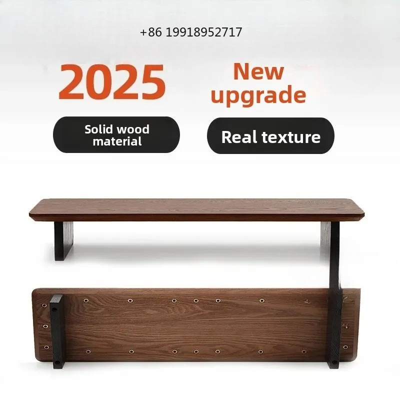 Desk Setup Living Room - حامل شاشة من الخشب الصلب، رف