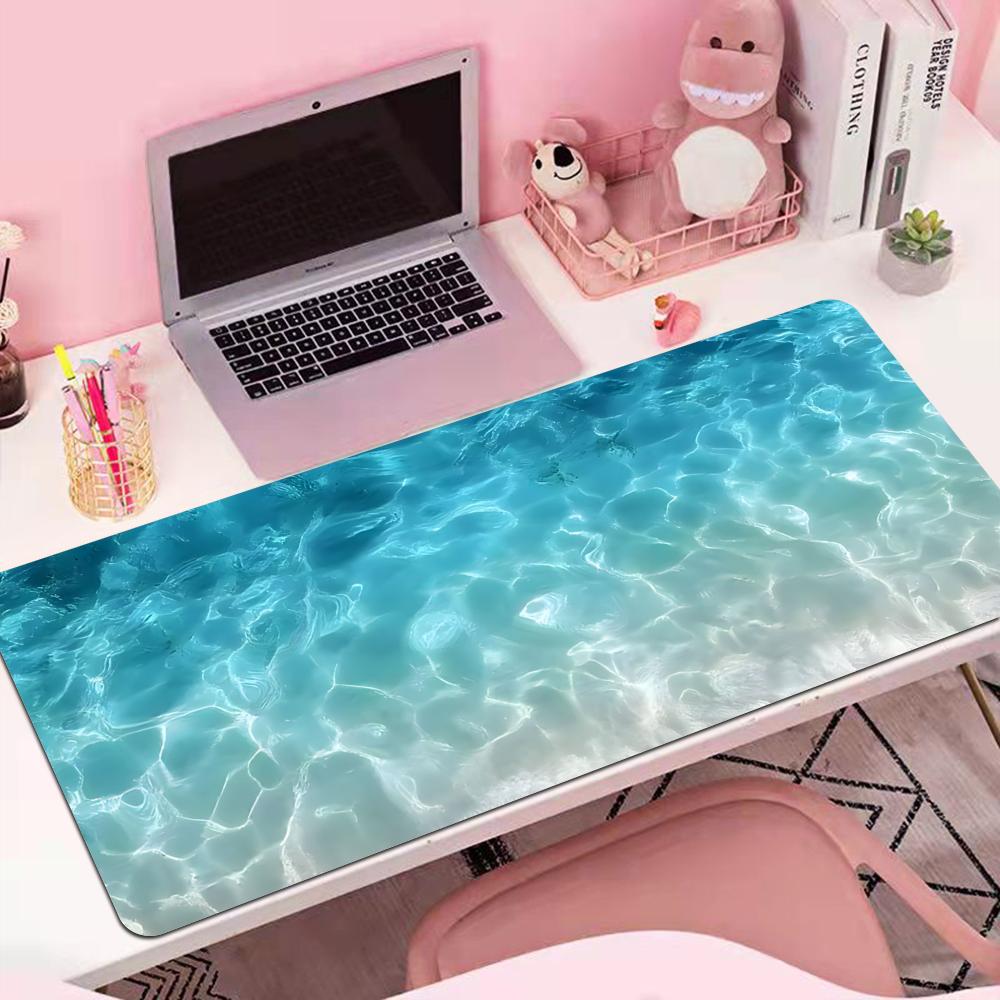 سجادة مكتب مطاطية كبيرة غير قا - مراجعة Desk Setup Blue وسعره