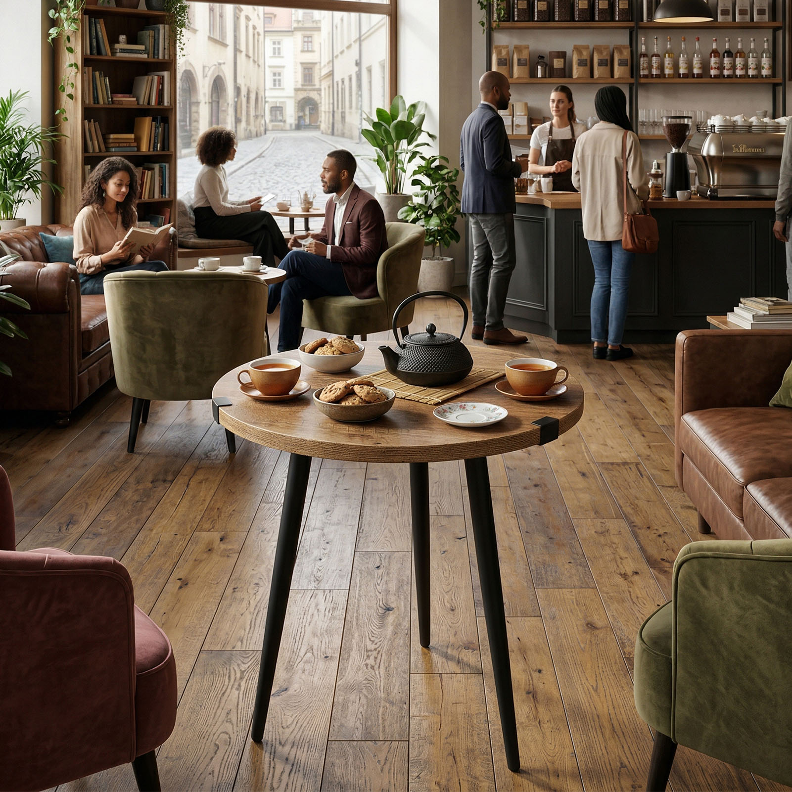 طاولة قهوة دائرية بقطر 23.6 بو - مراجعة Desk Setup Oak وسعره
