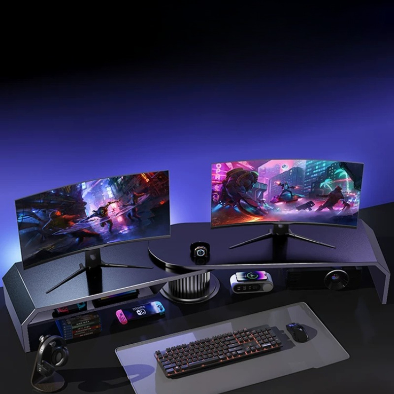 حامل شاشة مزدوج للألعاب، رافع  - مراجعة Desk Setup With Laptop And Monitor وسعره