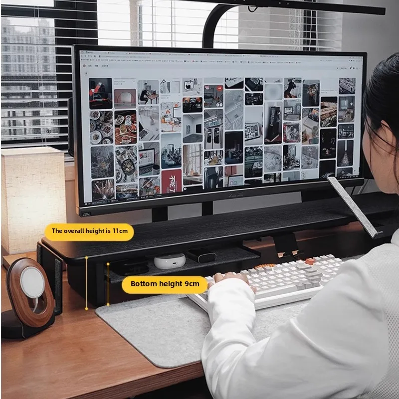 حامل شاشة معياري من خشب الجوز  - مراجعة Desk Setup With Laptop And Monitor وسعره