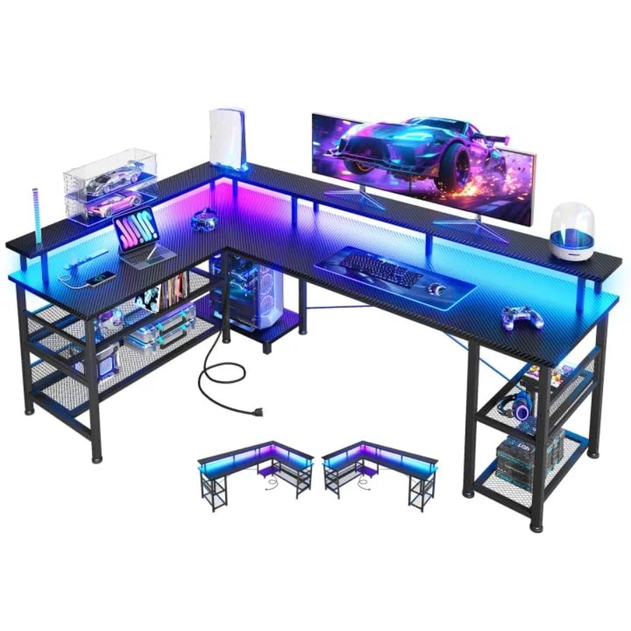 مكتب ألعاب كبير على شكل حرف L  - مراجعة Desk Setup For Gaming وسعره