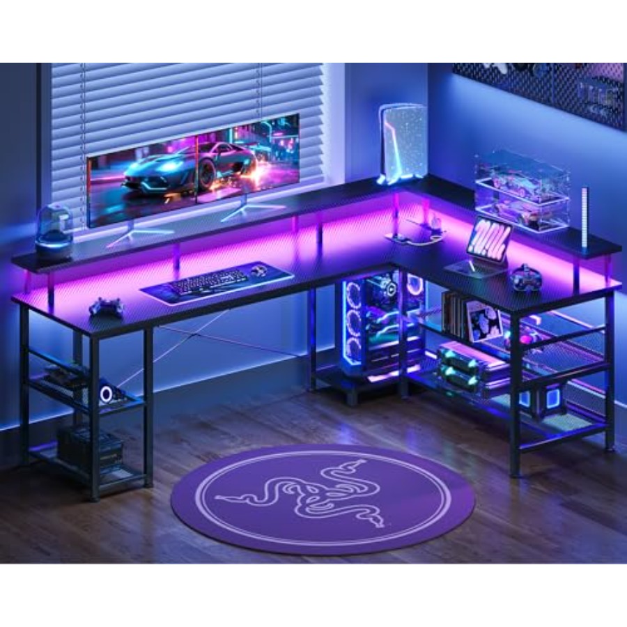 مكتب ألعاب كبير على شكل حرف L  - مراجعة Desk Setup For Gaming وسعره