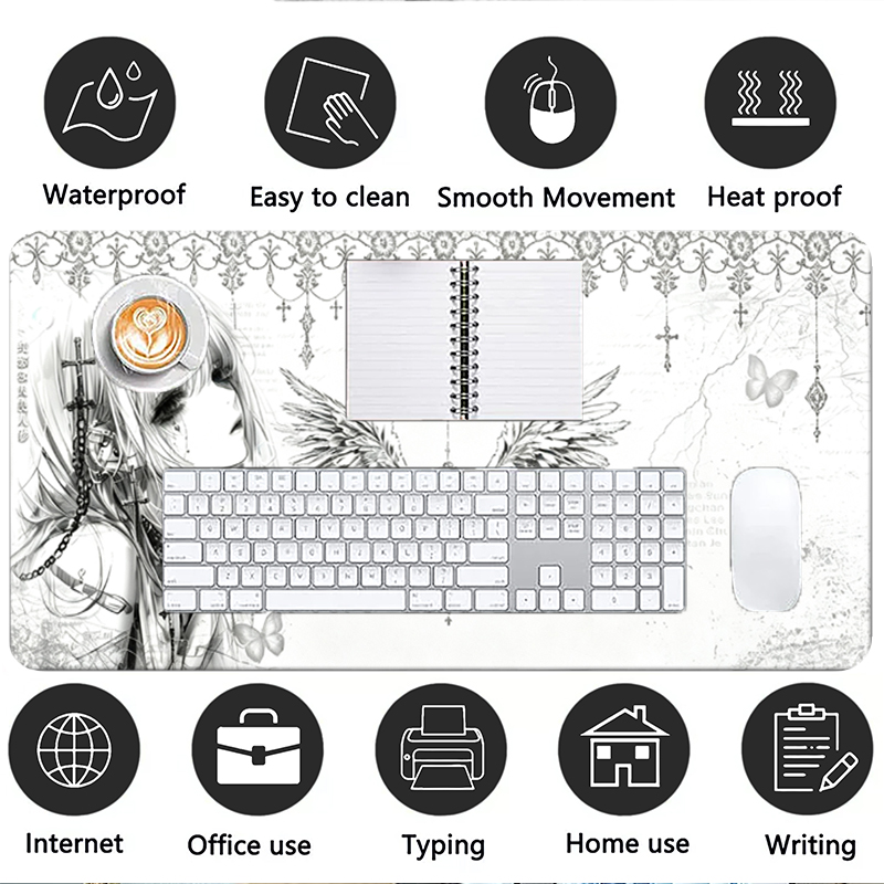 لوحة ماوس جلدية سوداء وبيضاء ب - مراجعة Desk Setup Carpet وسعره