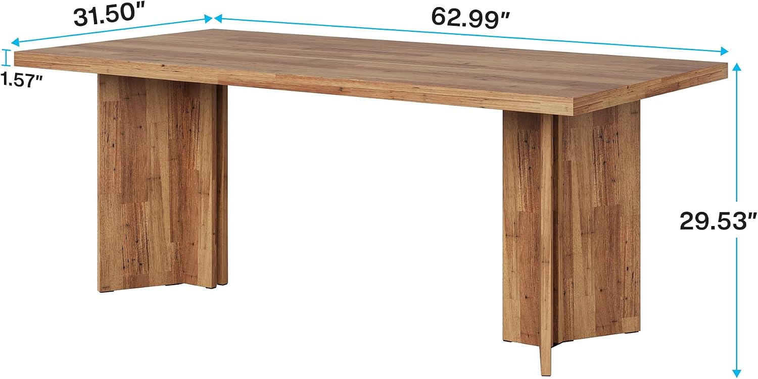 طاولة طعام خشبية مستطيلة كبيرة - مراجعة Desk Setup Living Room وسعره